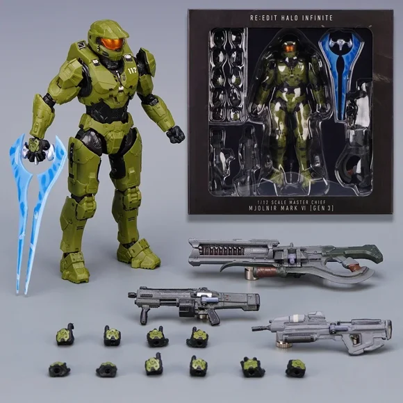 2024 Hot Sale 18cm Halo Infinite Master Chief Mjolnir Mk Vi 1/12 Scale Action Figure Re:edit Gen.3 117 Ko‘s 1000 Model Gift Toys
