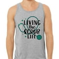 thumbnail image 2 of Living the Scrub Life Tank Top Unisex Small Grey, 2 of 5