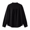 thumbnail image 5 of Linen Shirts for Women Long Sleeve V Neck Pullover Tops Button Down T Shirt Casual Fall Blouses, 5 of 6