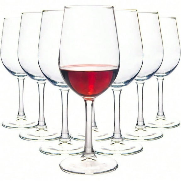 Wine Glasses Set of 8, 12 Oz Red White Wine Glasses, Clear, Dishwasher Safe