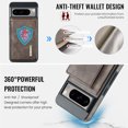 thumbnail image 4 of ELEHOLD Case for Google Pixel 8 Pro, Magnetic 2 in 1 Detachable Leather Wallet Case with Card Holder & Stand,Coffee, 4 of 10