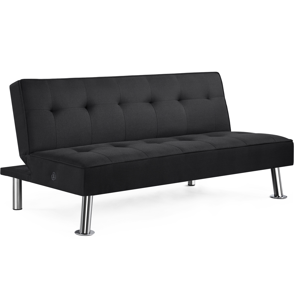 Alden Design 66 in Modern Futon with USB Charging Ports photo 2