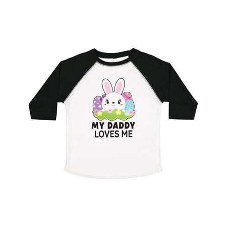 

Inktastic My Daddy Loves Me with Bunny and Easter Eggs Gift Toddler Toddler Girl T-Shirt