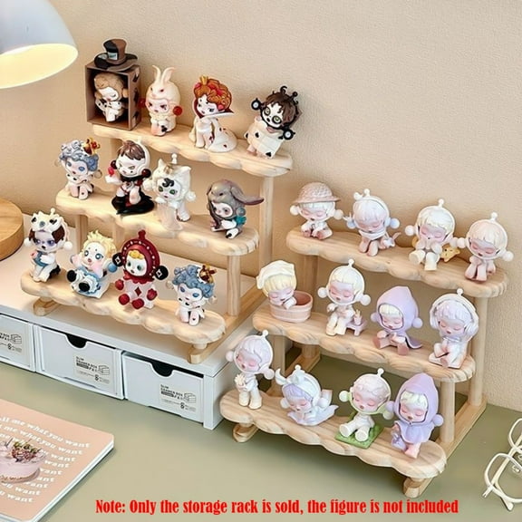 Wooden Display Stand Figures Display Shelf Perfume Organizer Cute Dolls Holder