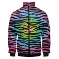 thumbnail image 3 of Chaqueta con cremallera y estampado de leopardo para hombre, moda 3D, manga larga, informal, holgada, estilo Harajuku, con solapa, abrigo de calle, 3 of 5