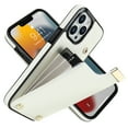 thumbnail image 1 of Decase Back Wallet Cover for iPhone 13 Pro Max,Shockproof Premium PU Leather Wallet Card Slot Money Pocket for Men Women Girls Flip Protective Case,White, 1 of 7