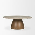 thumbnail image 6 of Allyson Round Brown Pedestal w/ Pink Marble Top Coffee Table, 6 of 6