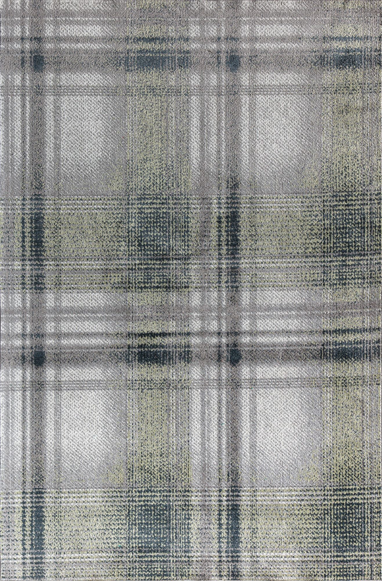 Rugs America Jaelyn JD50B Mountain Rapids Plaid Contemporary Gray Area Rug, 2'6" x 8'