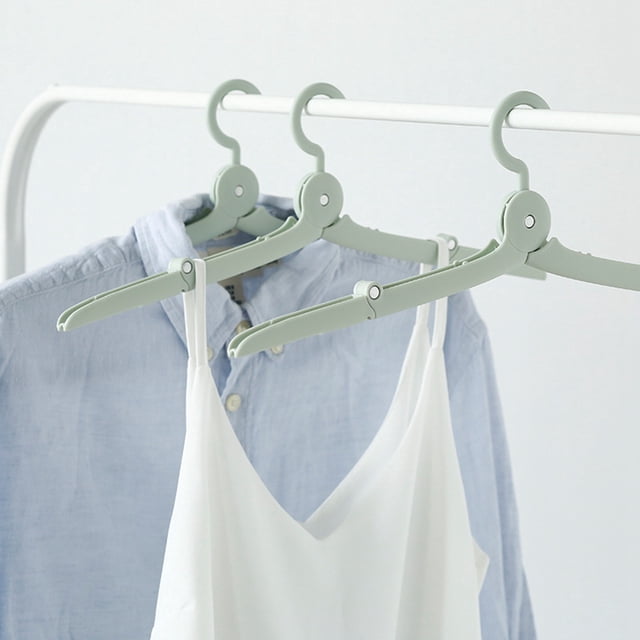 Travel Portable Folding Clothes Hanger Household Multifunctional Non Slip Clothes Hanger Seamless Wide Shoulder Thick Clothes Storage Rack
