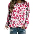 thumbnail image 2 of 2023 Chandail en Molleton de Mode pour Femmes 50 % de Rabais Liquidation Femmes Manches Longues Décontracté Impression de la Saint-Valentin Col Rond Chandail en Molleton Col Rond chandail Tunique Hauts, 2 of 5