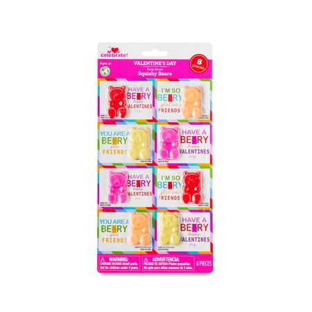 Valentine's Day Squishy Bear Party Favors, 8 Count, by Way To Celebrate