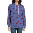 thumbnail image 4 of Enjoytime Womens Hoodies Hearts Printed Long Sleeve Casual Sweatshirt Fall Winter Fashion Trendy Pullover Sweatshirts Blue L, 4 of 6