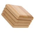 thumbnail image 3 of Bamboo Soap Holder with Lid for Bathroom Shower Drainage Design Beige 4.72x3.15x2.95 Inches, 3 of 5