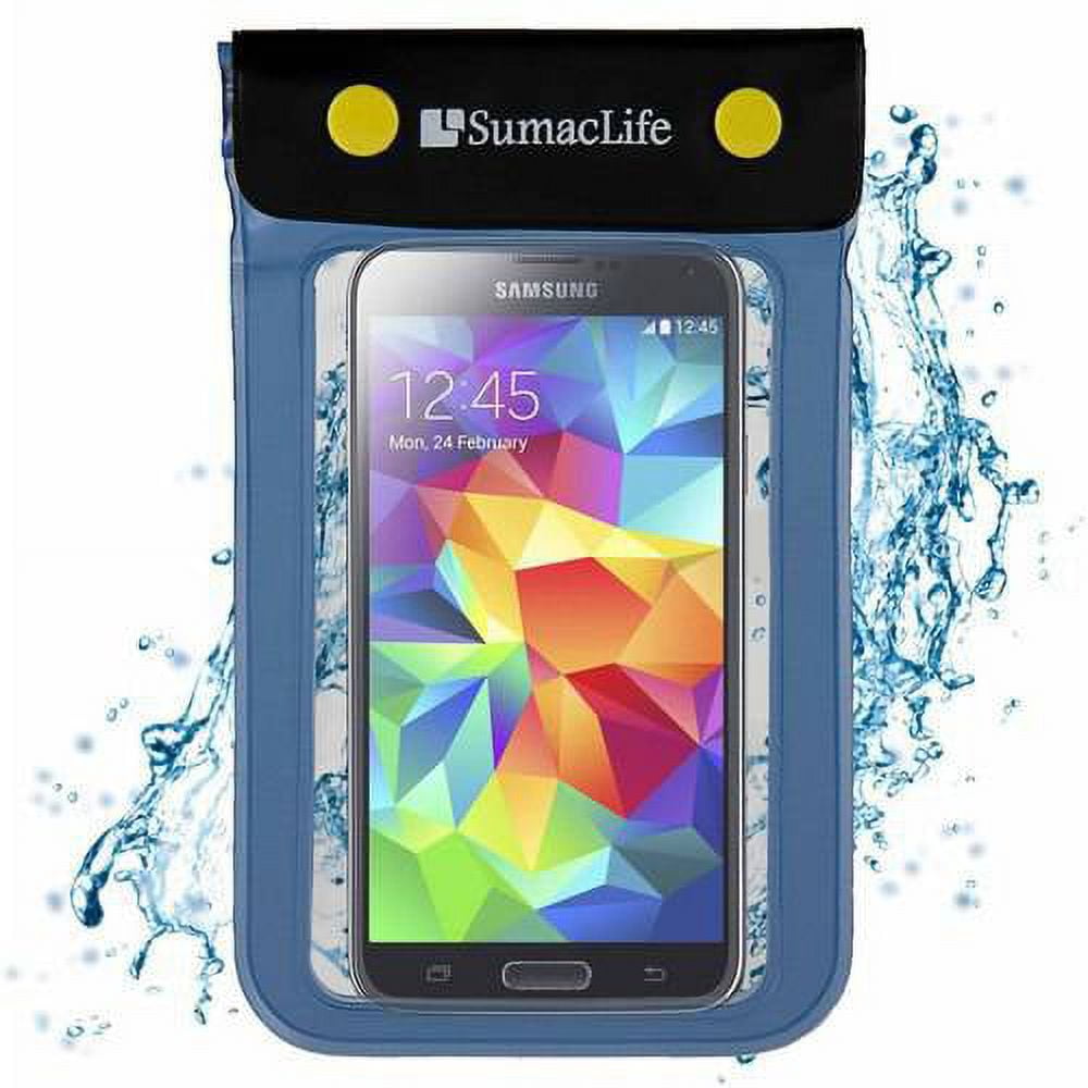 SUMACLIFE Waterproof Triple Zip Clear Case Carrying Bag (with Lanyard) for Smartphones up to 6in x 3.5in