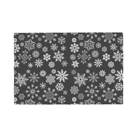 

Placemats Set of 4 simple white Snowflake Heat Resistant Non - Slip Place mats Waterproof table mat for Kitchen Dining-4片装