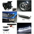thumbnail image 2 of Spec-D Tuning Black Projector Headlights + 8- SMD Bumper LED Fog Lamp Compatible with Ford F150 Left + Right Pair Headlamps Assembly, 2 of 2