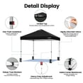 thumbnail image 6 of GVDV 10 x 10 ft Pop-up Canopy Tent Straight Legs Instant Canopy with Wheeled Bag, 4 Stakes, 4 Ropes, 4 sandbags, Black, 6 of 12