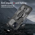 thumbnail image 4 of for iPhone 14 Case,Military Grade Protection [Built-in Kickstand] Magnetic Metal Back Clip Heavy Duty Protective TPU+PC Shockproof Rugged Hard Phone Case for iPhone 14,Gray, 4 of 7