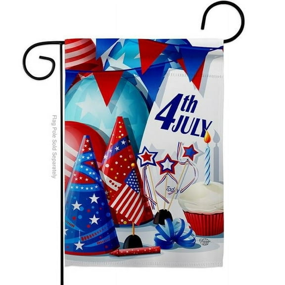 Ornament Collection G192637-BO 13 x 18.5 in. Celebrate 4th of July American Fourth Vertical Garden Flag with Double-Sided House Decoration Banner Yard Gift