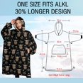 thumbnail image 4 of Oversized Wearable Blanket Hoodie,Black Highland Cow Flower Pattern Sherpa Blanket Hoodie with Super Pockets,Super Warm Fuzzy Pullover for Women & Men, 4 of 6