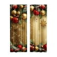 thumbnail image 2 of Mas Holiday Printed Curtains Holiday Season Printed Holidays Party Deco 2pcs 2D Flat Printeds Gold Xmas Print Curtains With Snowflakes(Peach Skin Velvet 39.5*87 In), 2 of 7