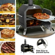 BETISEF 12Outdoor Pizza Oven Wood Fired Pizza Oven Portable Patio Ovens &Pizza Stone, Pizza Peel,Adjustable Legs,Waterproof Cover