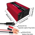 thumbnail image 5 of Kit de sistema de panel solar con inversor de corriente para automóvil de 4000 W, 12 V a 110 V, 220 V, con pantalla LED, transformador de voltaje de onda sinusoidal modificada, 12 V a 220 V, rojo, 5 of 5
