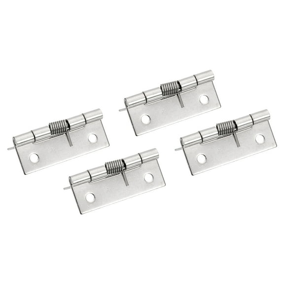 Uxcell Spring Loaded Hinges, Self Closing Door Hinges Stainless Steel Small Door Hinges for Cabinet Door 2"