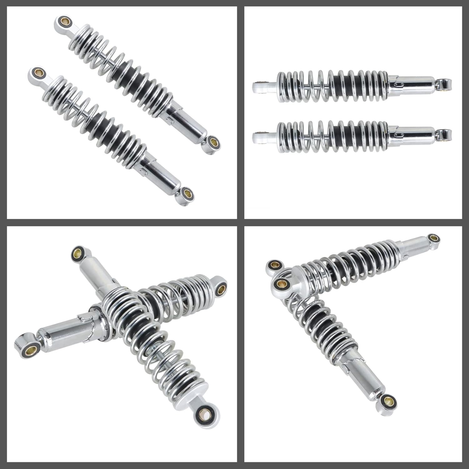 Pair Chrome Rear Shock Absorbers – Harley Sportster XL883 1200 72 48 1979-2012 – 320mm Adjustable