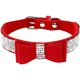 thumbnail image 1 of Collar para perro con pedrería, en suave piel sintética, talla S, rojo 1 -, 1 of 2