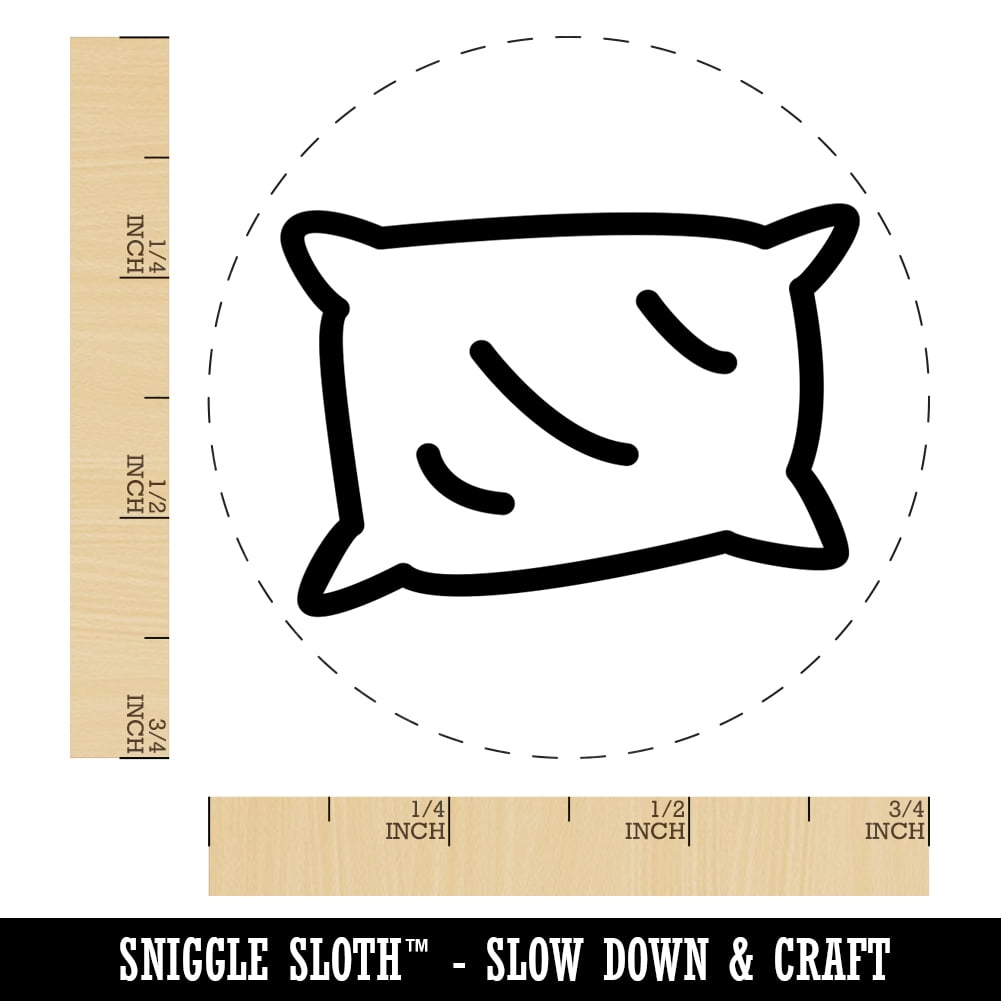 Pillow Sleep Doodle Self-Inking Rubber Stamp Ink Stamper - Brown Ink - Small 3/4 Inch