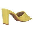 thumbnail image 3 of Soda Shoes Women Block High Heel Sandals Diamond Quilted Stud Gem Jewel Square Toe Slip On JELLO-S Yellow 5.5, 3 of 3