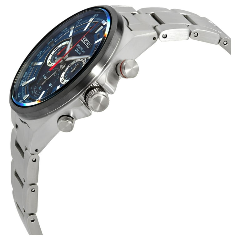 Seiko Men's SSB407P1 Chronograph Quartz Watch, Blue Dial, 100m