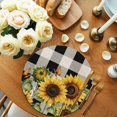 thumbnail image 2 of Sunflower Checkered Round Placemats Set of 2 for Dinning Tables,Heat-proof Braided Table Mats 15 Inch,Black Buffalo Plaid Pastoral Flowers Washable Place Mat for Kitchen Restaurant Party Table Decor, 2 of 9