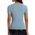 thumbnail image 3 of Gupgi Women Crop Top Basic Slim T-Shirts Summer Solid Color Tees, 3 of 9