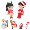 thumbnail image 3 of 6pcs Navidad Mini Muñeco de nieve Resina Adornos Santa Claus DIY Decoración Navidad, 3 of 7