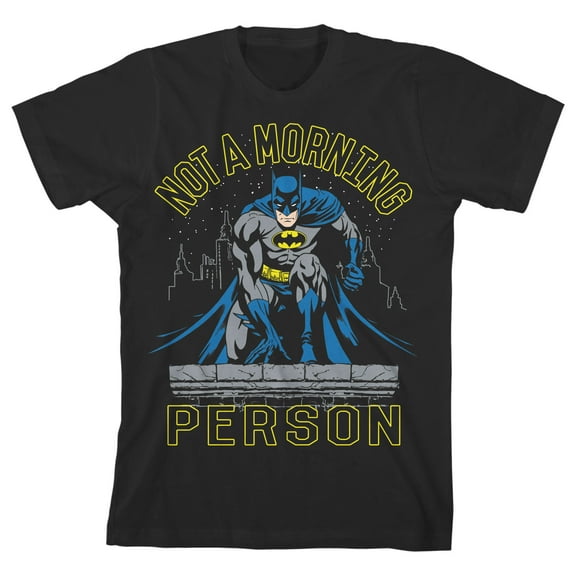 Batman Not a Morning Person Toddler Boy's Black T-shirt-2T