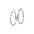 thumbnail image 2 of Gem & Harmony 14K White Gold Medium Hoop Earrings 1 1/4 inch (3.00 mm) for Women, 2 of 5