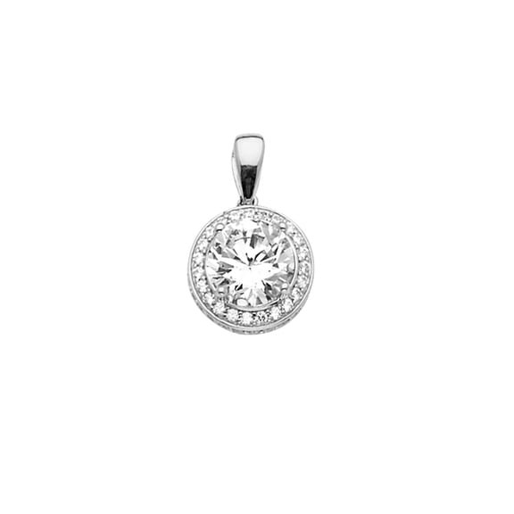 Wellingsale 14k Yellow Gold CZ Cubic Zirconia Pendant (Size : 15 x 9 mm)