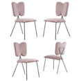 thumbnail image 1 of Winged Side Chairs with Pink Velvet and Silver Chrome Base (Set of 4), 1 of 2