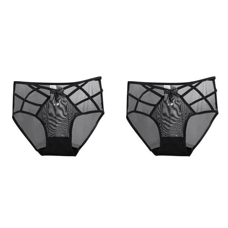 Wijhcboe 2 Pack Womens Bulk Panties Sexy Underwear Black Lace Maternity Underwear plus Size 4xl Panties High Waisted Plus Sheer Mesh Panties Size Ladies Brief For Adult Underwear Women Cotton Pantie