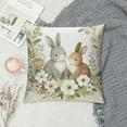 thumbnail image 2 of QZHH Easter Rabbit Flower Buffalo Plaid Be Hoppy Throw Pillow Cover, Polka Dot Bird Be Kind Cushion Case Decoration for Sofa Couch, 2 of 5