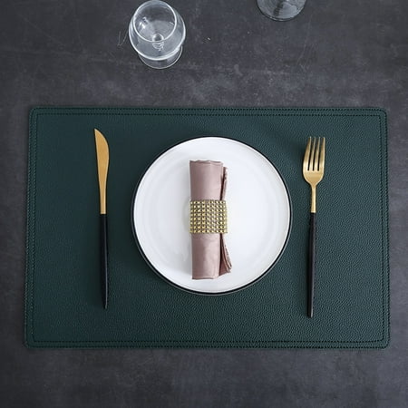 

Ludlz 45x30cm Faux Leather Placemat Insulation Bowl Dish Cup Pad Dining Table Mat