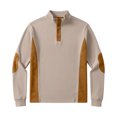 thumbnail image 4 of Tops de Verano de Manga Larga para Hombres Cuello de Pie Color Bloque Botón Abajo Camisa, Tops de Manga Larga Patchwork Blusa Casual con Ajuste Relajado, Chaqueta de Moda Ligera, 4 of 8