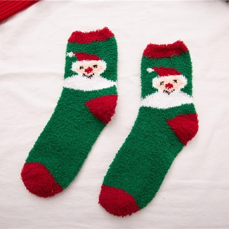 

Women s Christmas Printed Socks Cute Warm Comfortable Socks Home Socks for Christmas Xmas Gift，Green，One Size