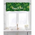 thumbnail image 2 of St. Patrick's Day Linen Curtain Valance for Bedroom/Bathroom/Kitchen/Office/Living/Dining Room Windows,Golden Green Plant Spring Holiday Rod Pocket Topper Drapes Decorative Cafe Drapery Panel 54x18, 2 of 6