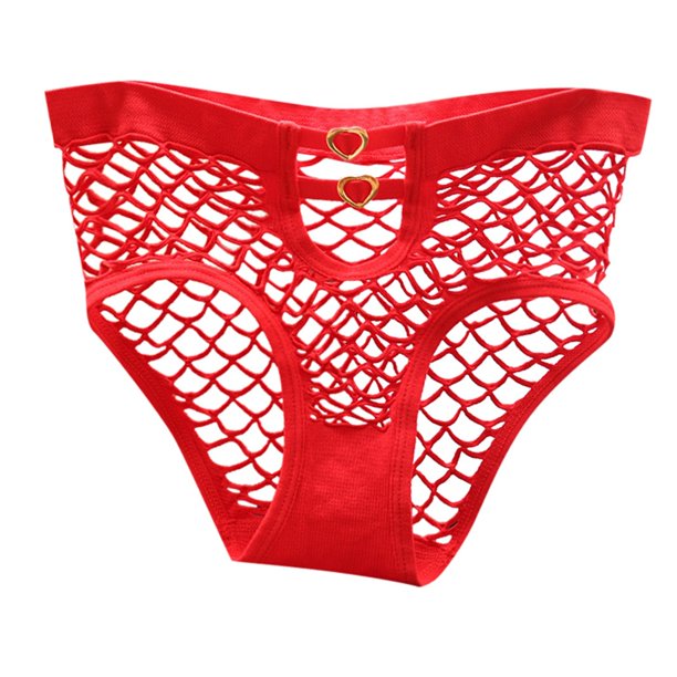 Pantalones sexy de malla transparente con cintura baja para mujer - Mezcla de poliéster y algodón - Tallas L-XL