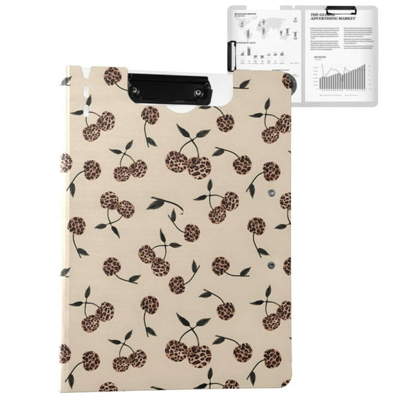 ALAZA Leopard Cherry A4 Foldable Clipboard 360 Degree Folder Binder