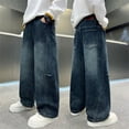 thumbnail image 6 of Byoo Toddler Boys Vintage Denim Pants Casual Soft Loose Fit Wide Straight Leg Baggy Trousers Comfortable Jeans, 6 of 8