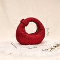 thumbnail image 4 of Remanland Women's Satin Evening Crescent Handbag, Red, 4 of 5